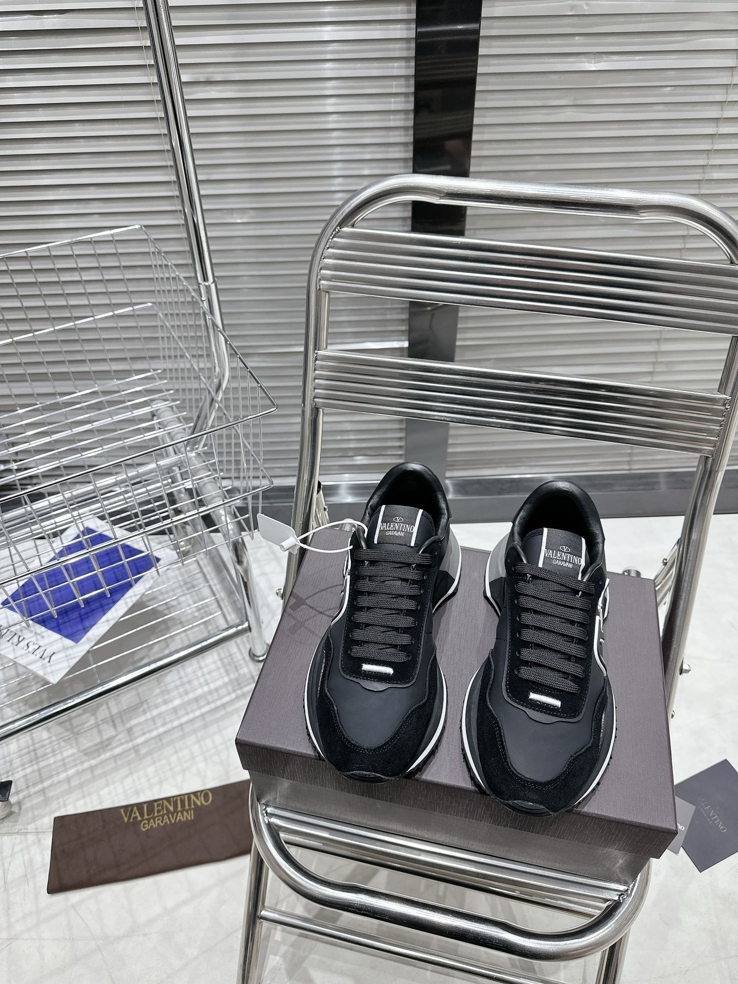 Valentino Lace And Mesh Lacerunner Trainer Black