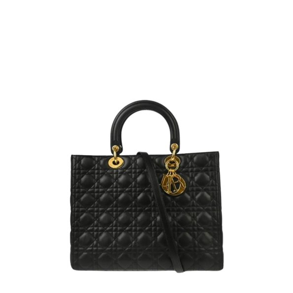 DIOR LARGE LADY BAG BLACK 32CM
