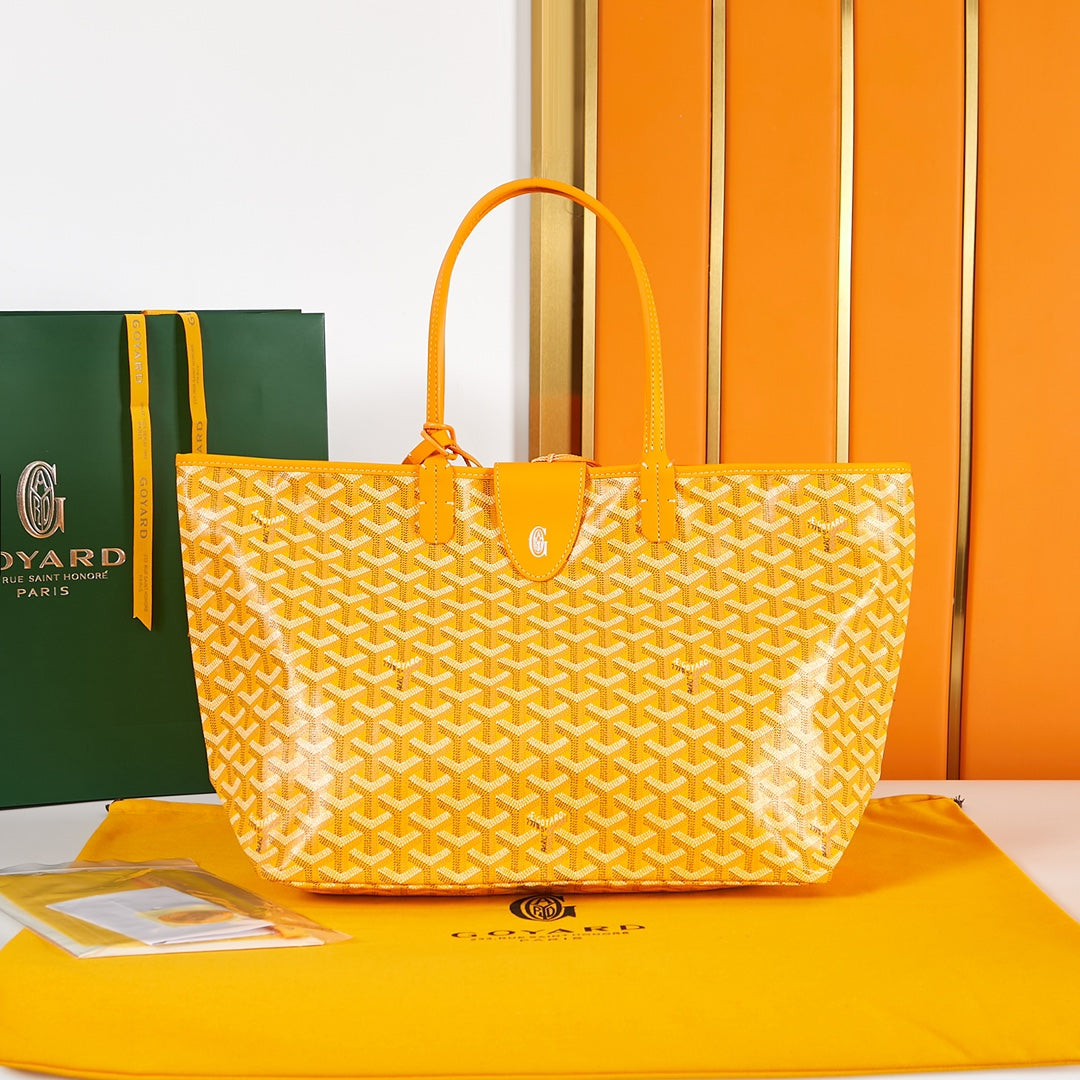 Goyard Saint Louis Pm 34Cm Yellow Canvas Chevroches Calfskin