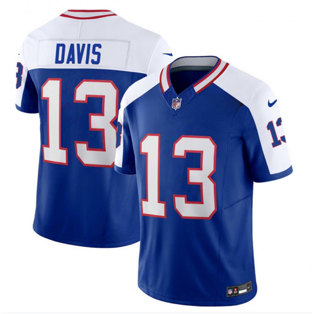 Buffalo Bills #13 Gabe Davis Blue/White 2023 F.U.S.E. Throwback Vapor Untouchable Limited Stitched Jersey
