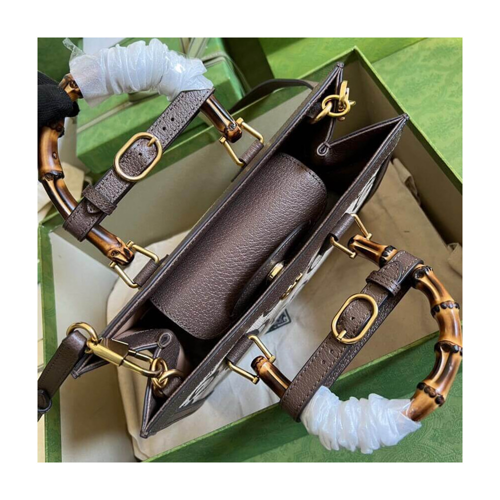 Gucci Diana Jumbo GG Small Tote Bag Brown 27cm