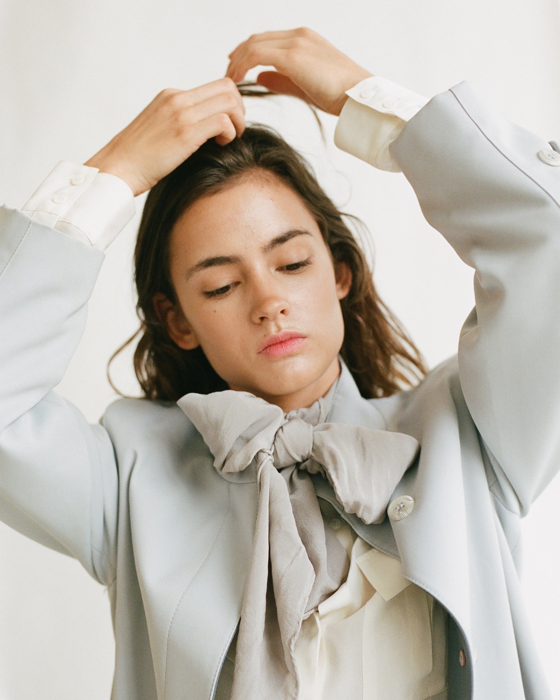 ‘The Classic’ Washable Silk Scarf in Stone