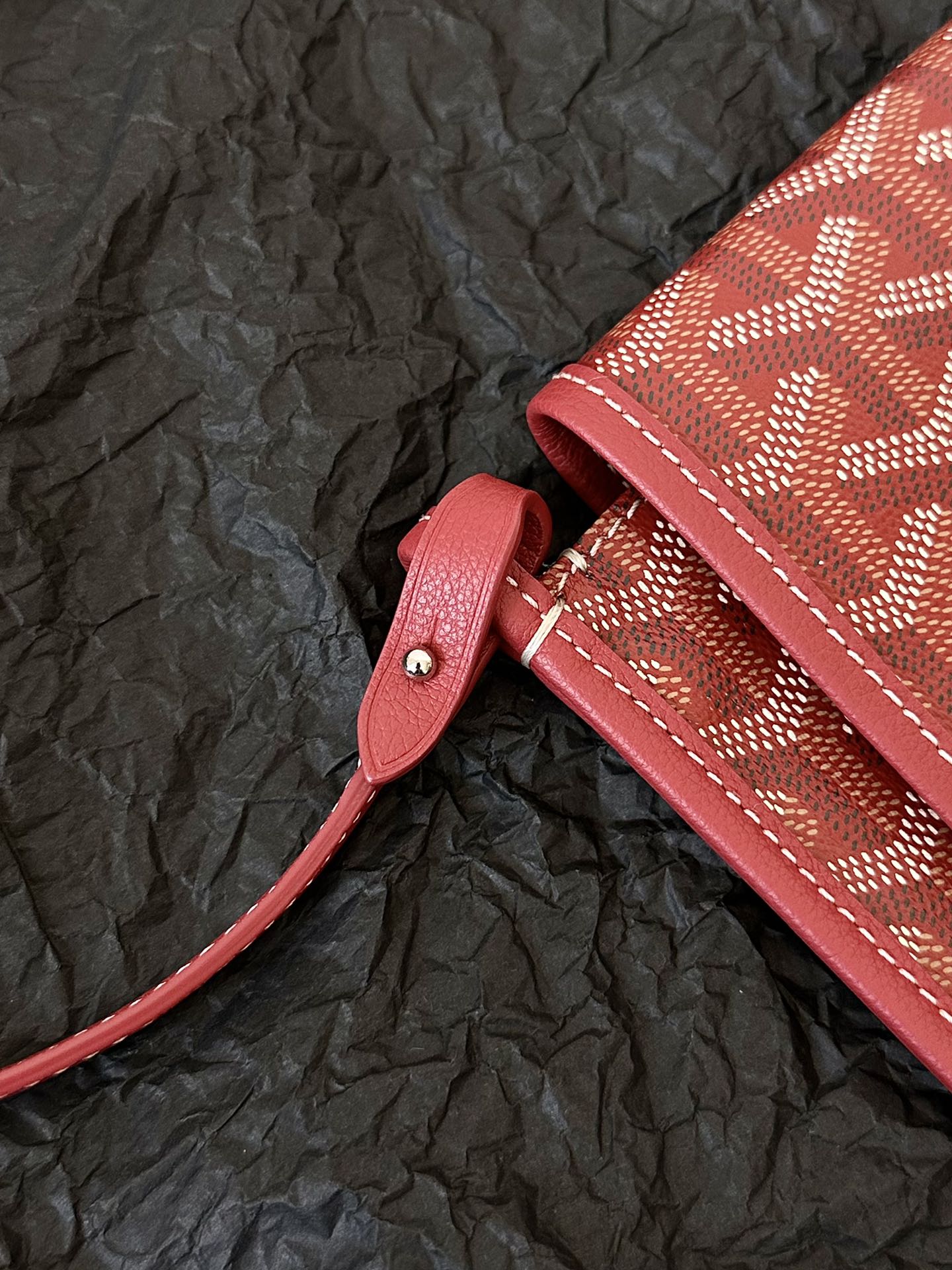 Goyard Plumet Pocket Wallet 20 Cm Classic Red Goyardine Canvas And Lambskin Trim