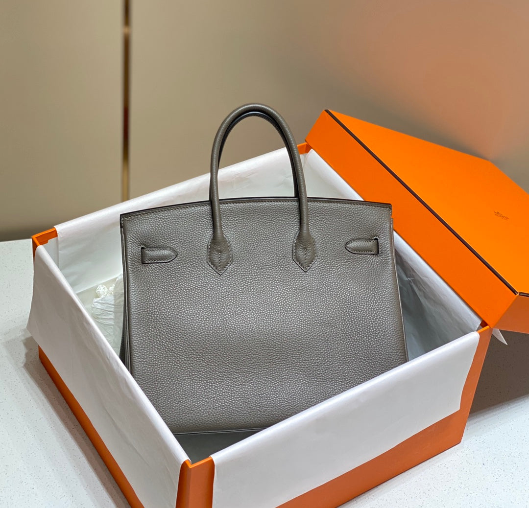 Hermes Birkin 35Cm Dark Grey Togo Leather Gold Hardware