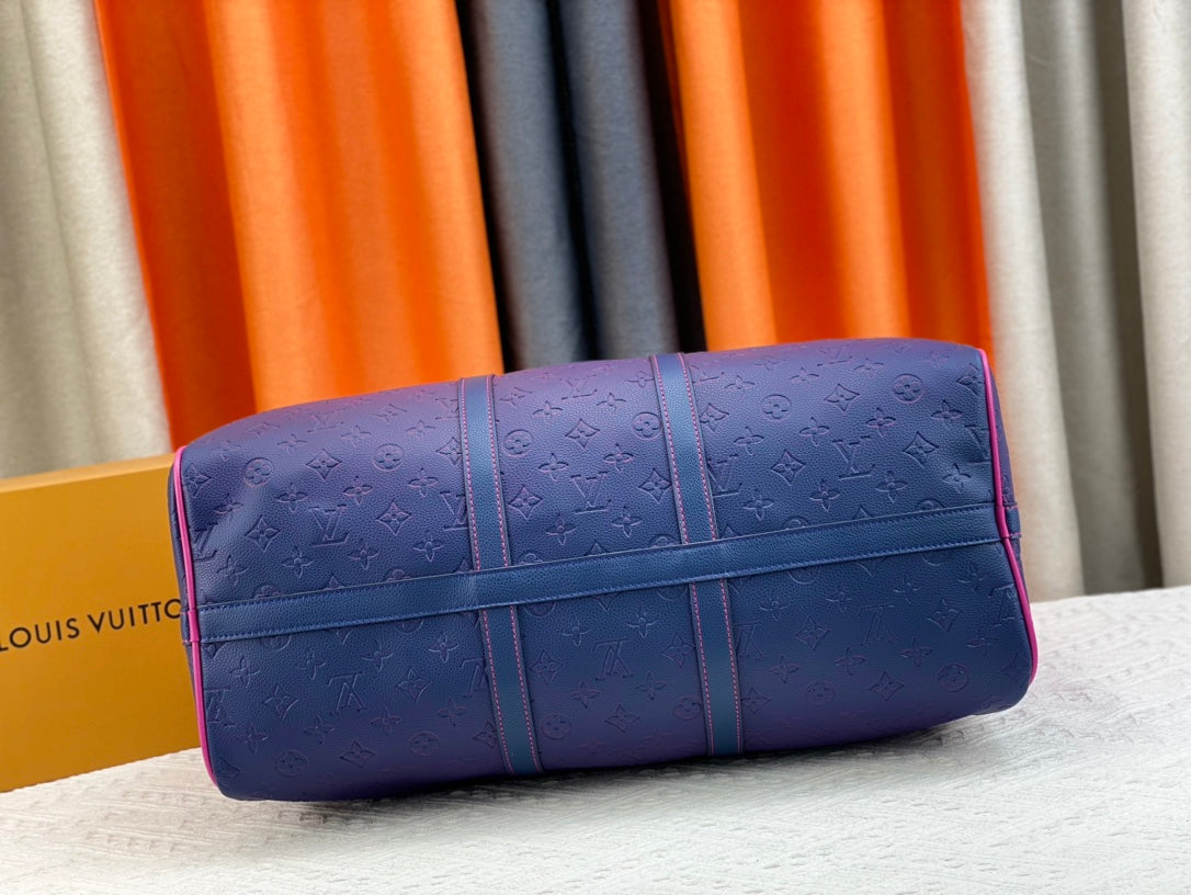 Louis Vuitton Keepall Bandouliere 50Cm Blue And Pink