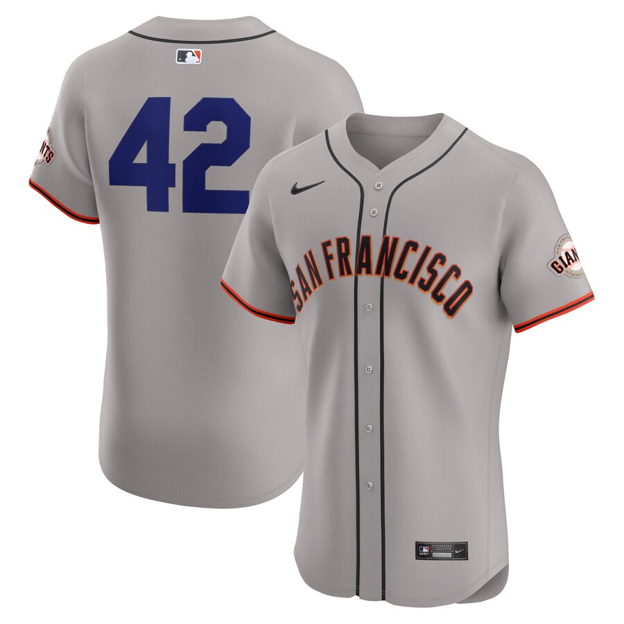 San Francisco Giants Road 2024 Jackie Robinson Day Elite Jersey Gray