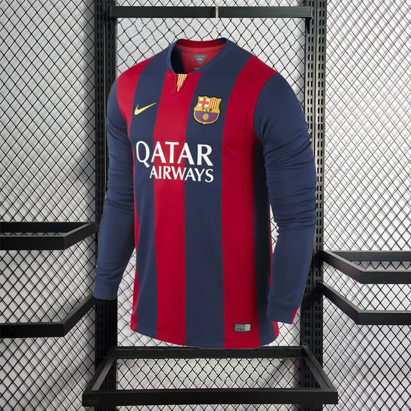 Retro Player 2014-15 Barcelona Home Long sleeves Football jersey retro
