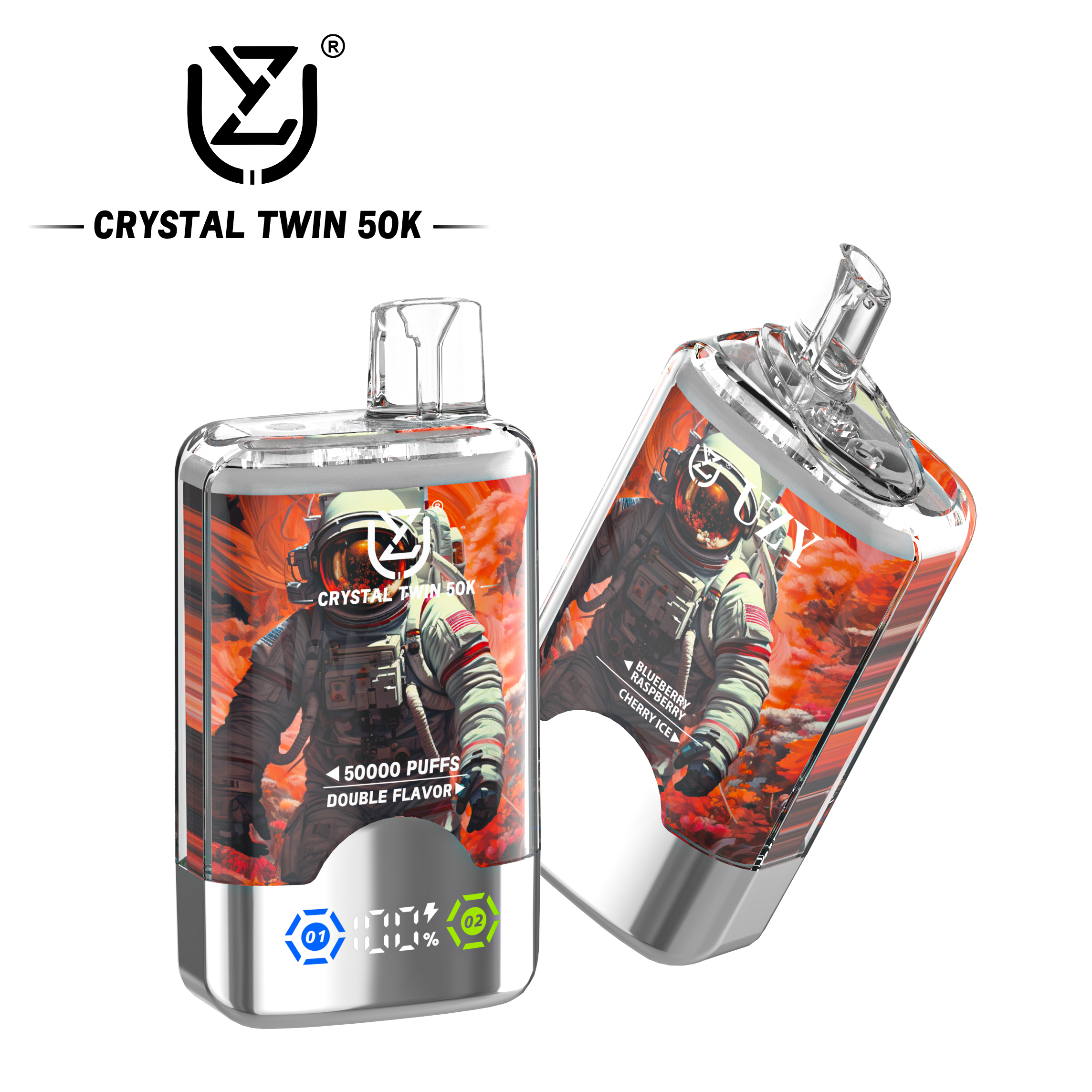 UZY CRYSTAL TWIN 50K Puffs Prefilled Vape |  Rechargeable