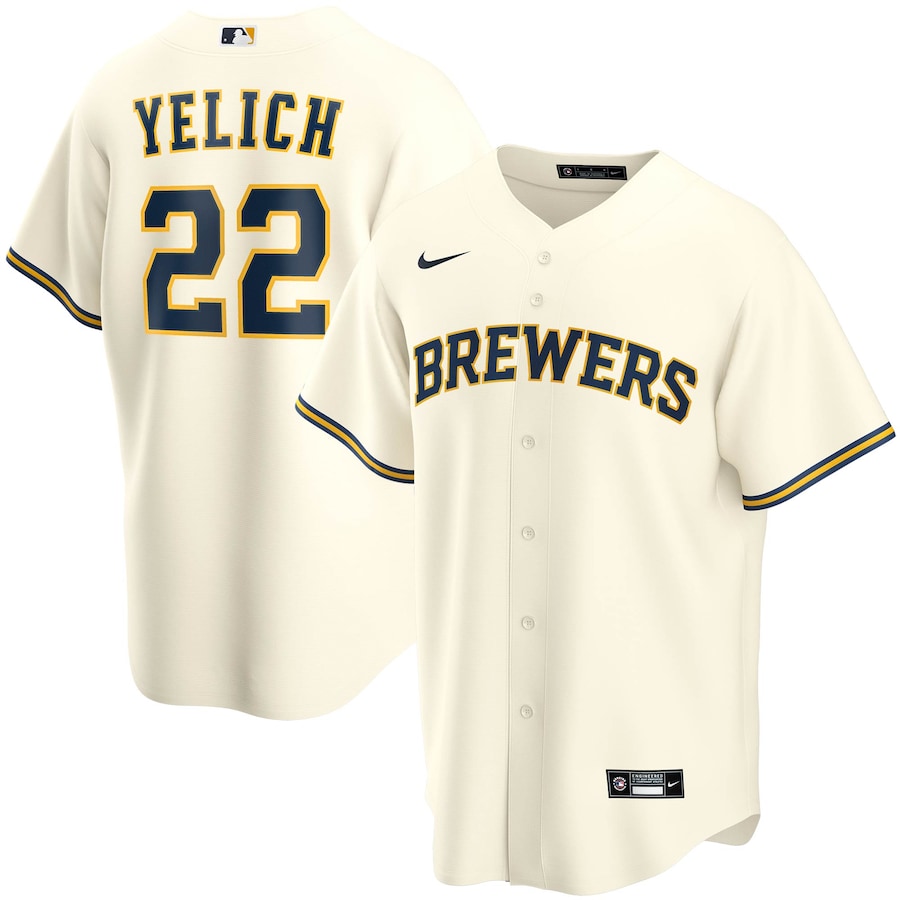 Christian Yelich Milwaukee Brewers Youth Alternate Player Jersey Cream