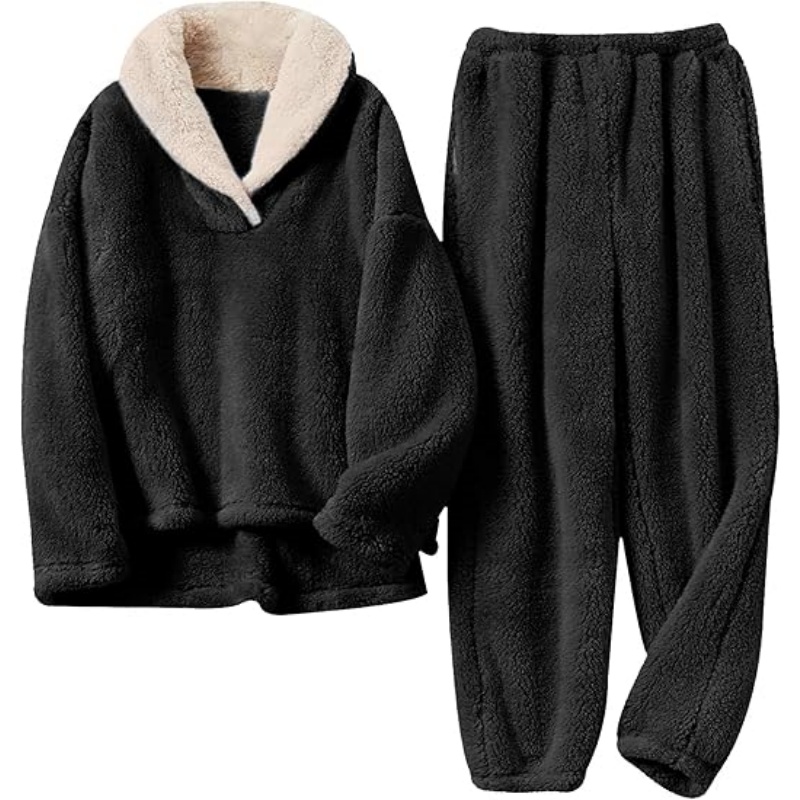 Womens Fluffy Pajamas Set