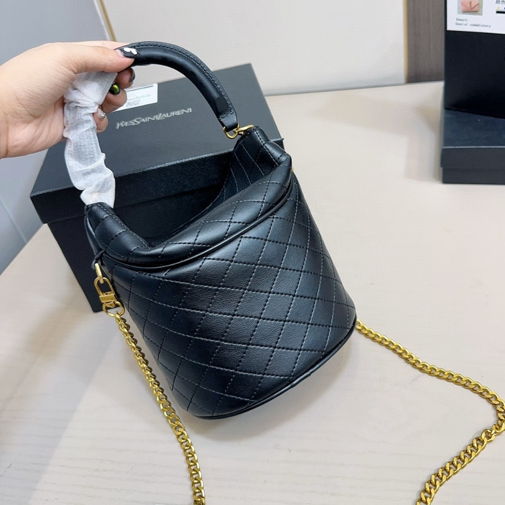 Saint Laurent Gaby Bucket Bag In Black 18Cm