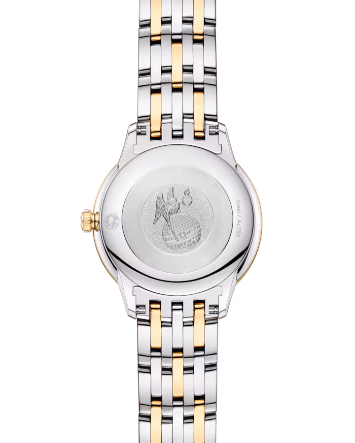 Omega De Ville Prestige 27.5 mm Yellow Dial Stainless Steel and 18k Yellow Gold Bracelet 434.20.28.60.08.001