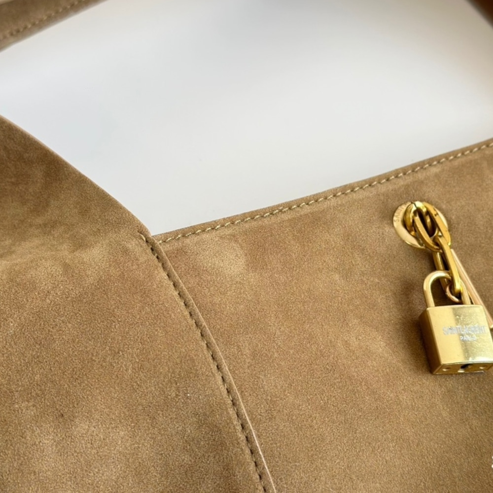 Saint Laurent Tanger In Suede Biscuit Brown 28Cm