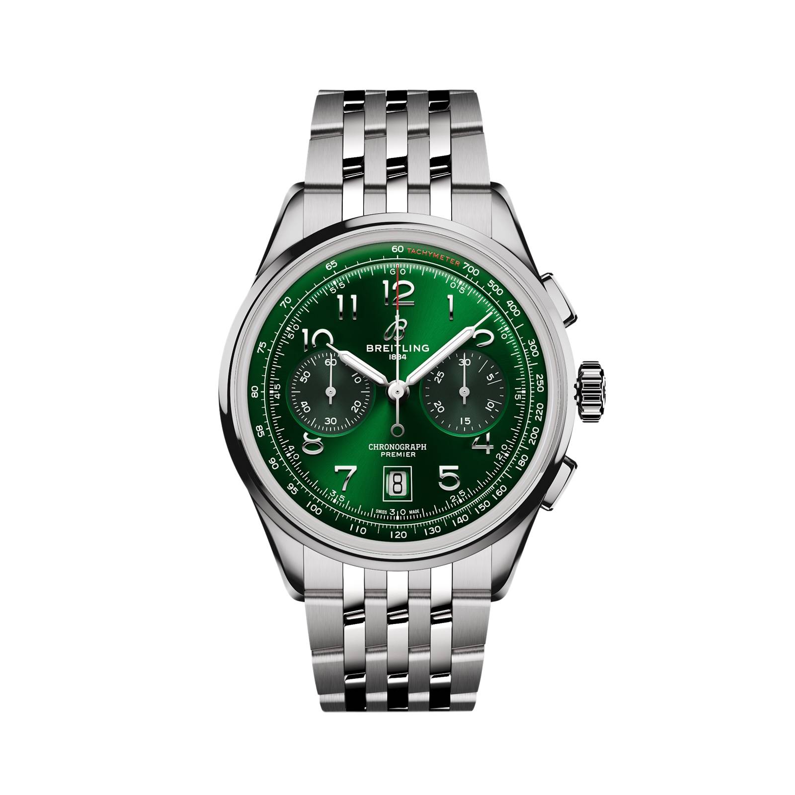 Breitling Premier B01 Chronograph 42mm Mens Watch Green Stainless Steel-P17532218
