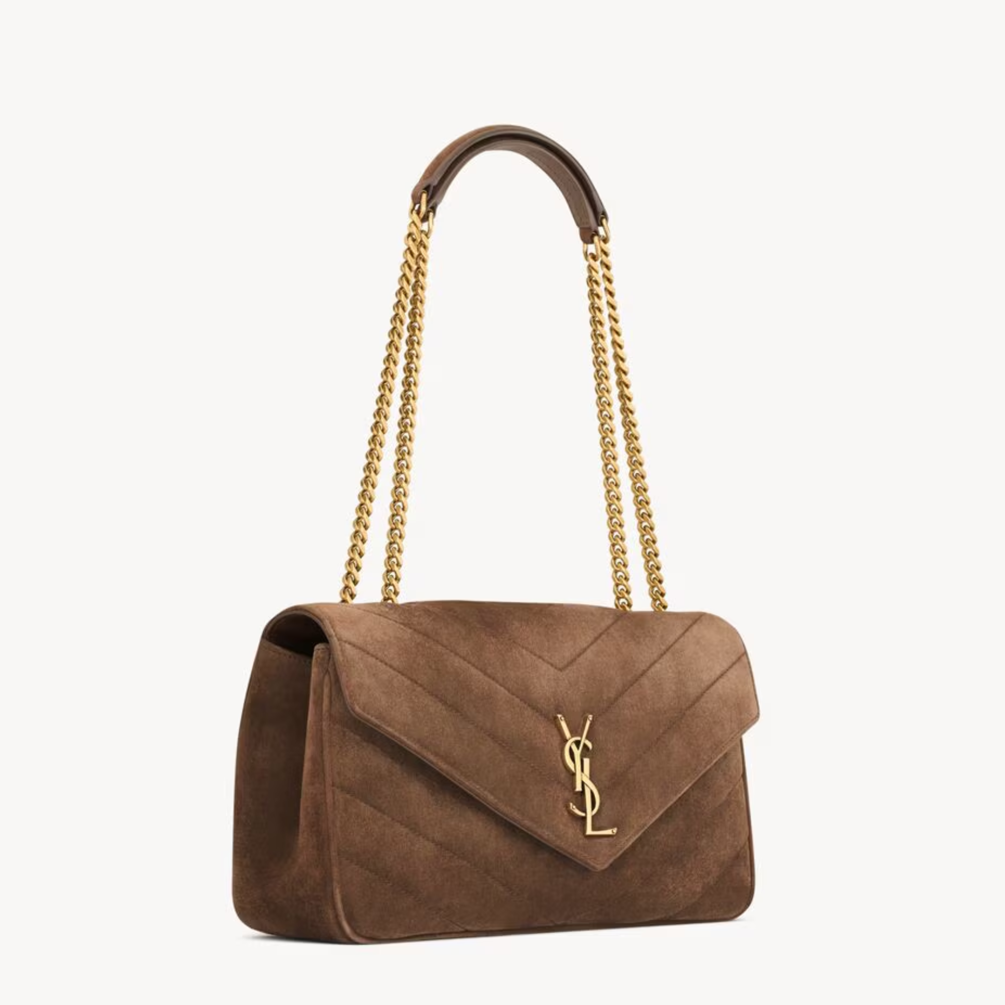 Saint Laurent Loulou Brown Chain Bag 29cm/11.4in
