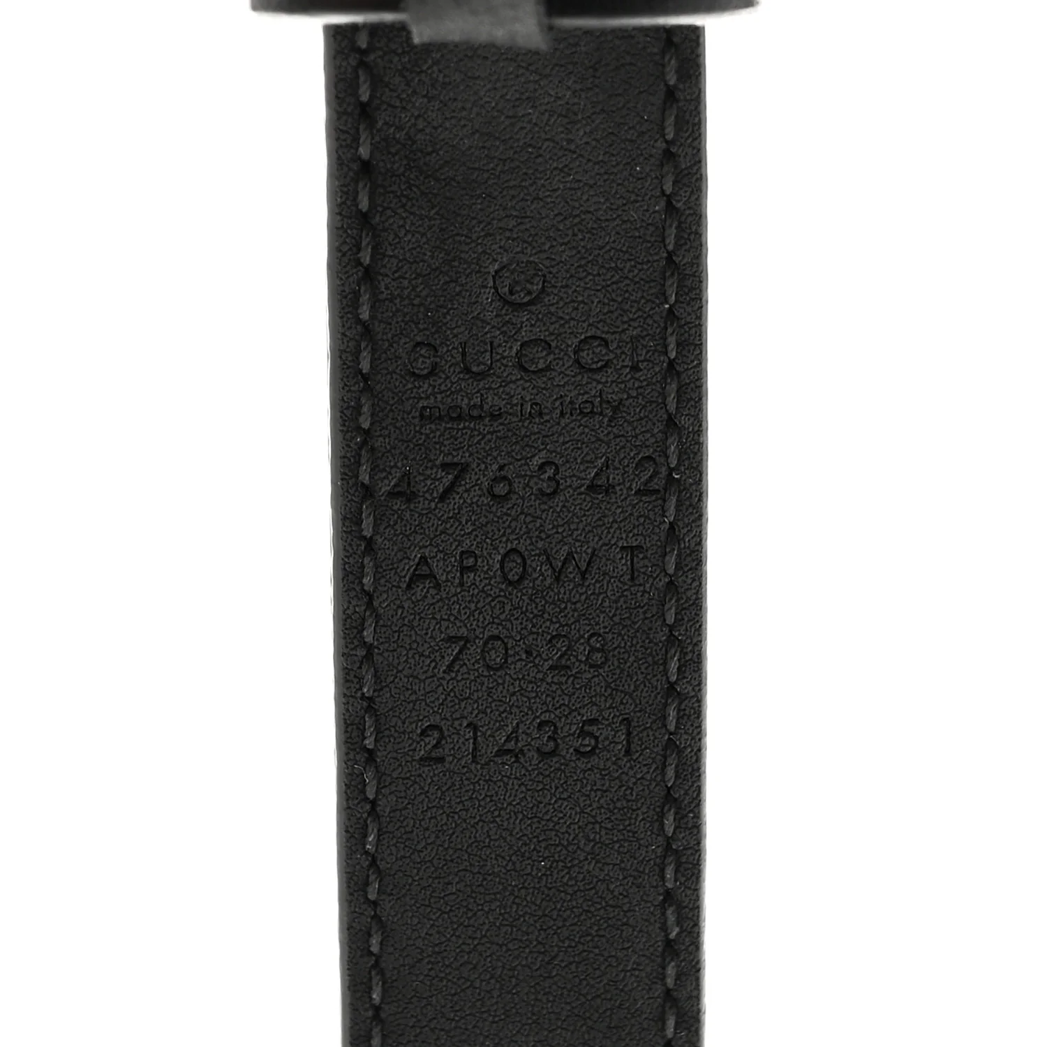 Calfskin Pearl Double G 20mm Belt 70 28 Black Cream