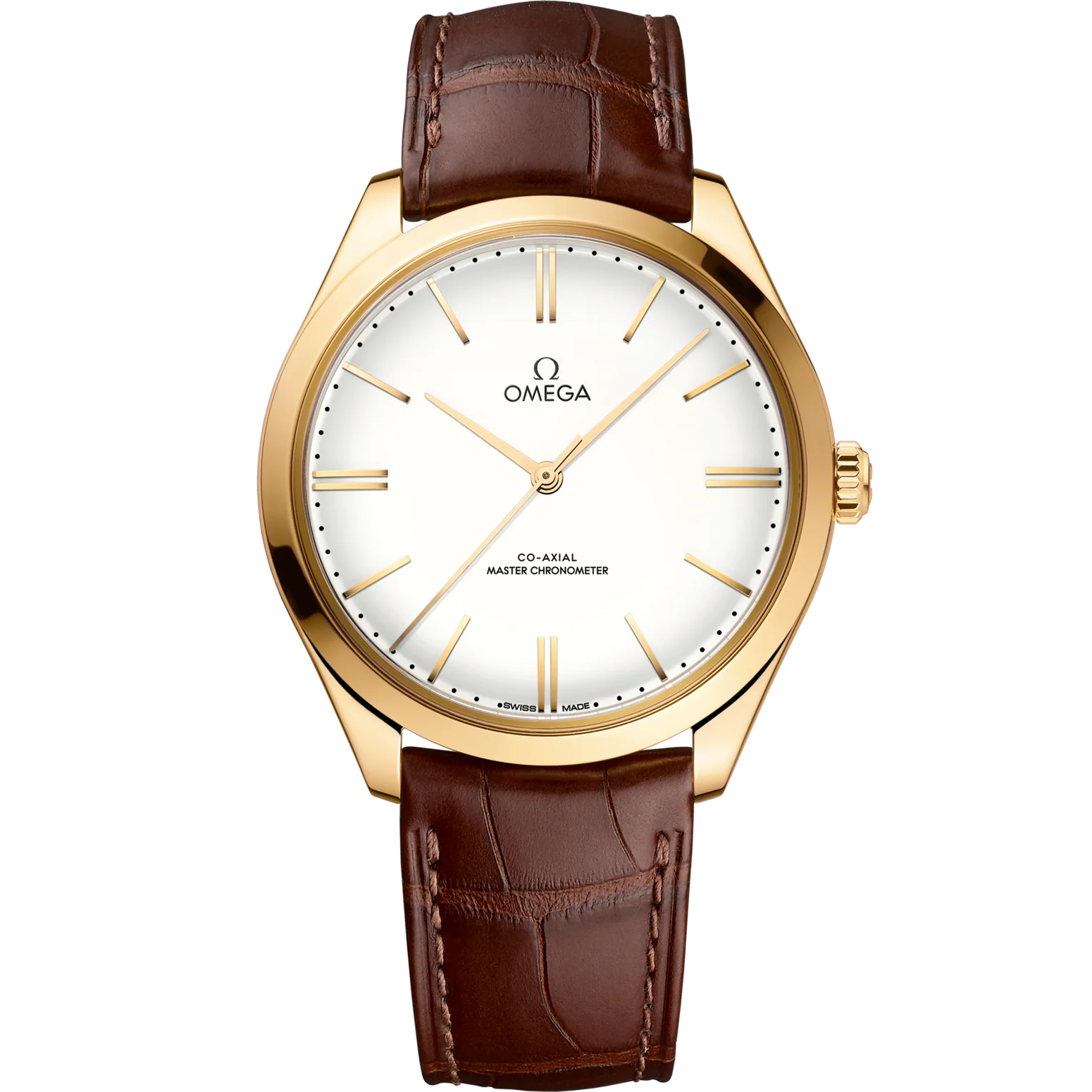 Omega De Ville Trésor 40mm White Dial 18k Yellow Gold Strap 435.53.40.21.09.001