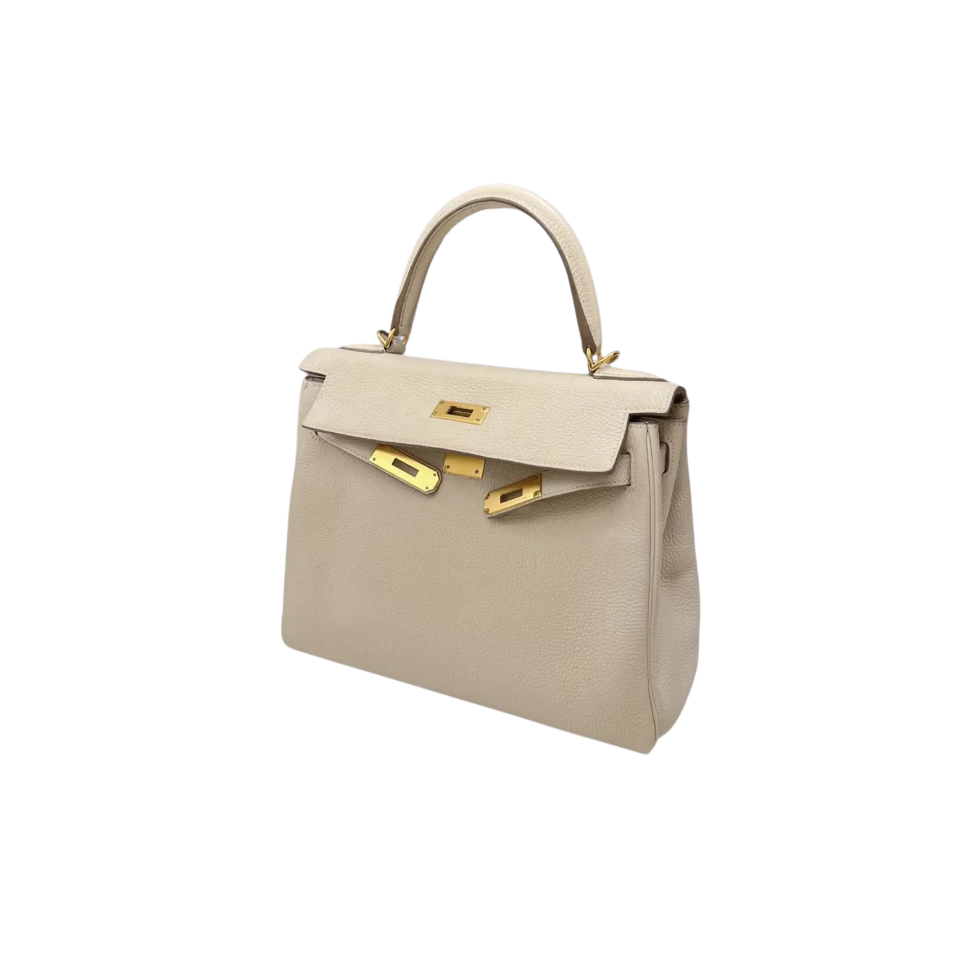 Hermes Kelly 25 Bag In Beige De Weimar Epsom Leather For Women 25cm/10in