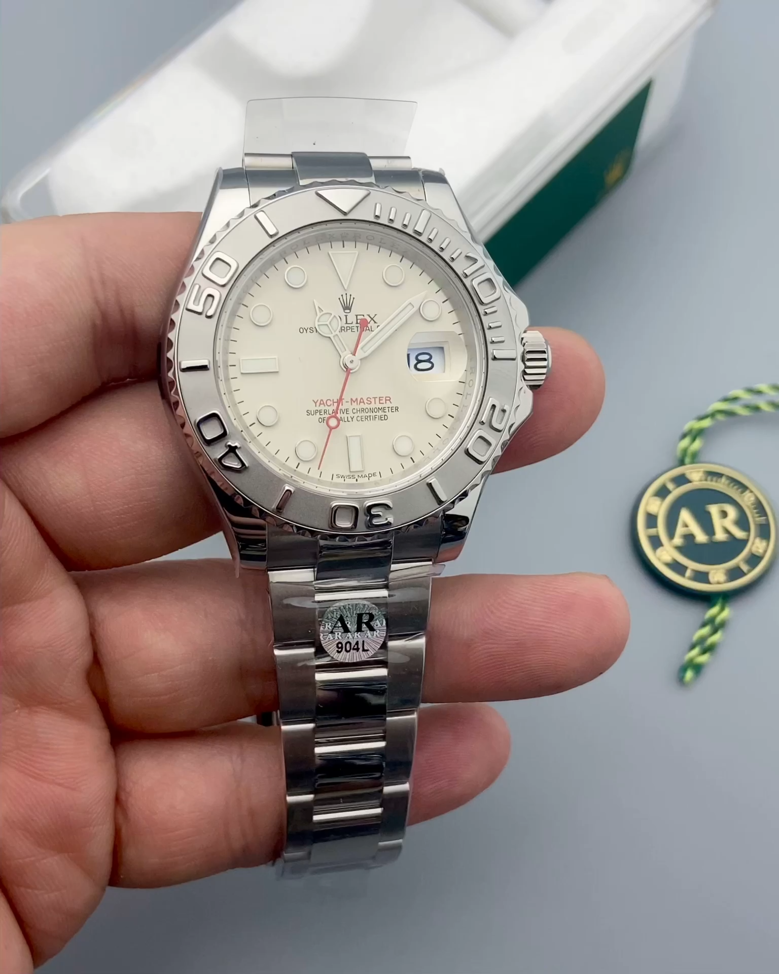 【Super Clone】Rolex Yacht Master 16622 Silver Dial 40mm Mens Replica Ratch