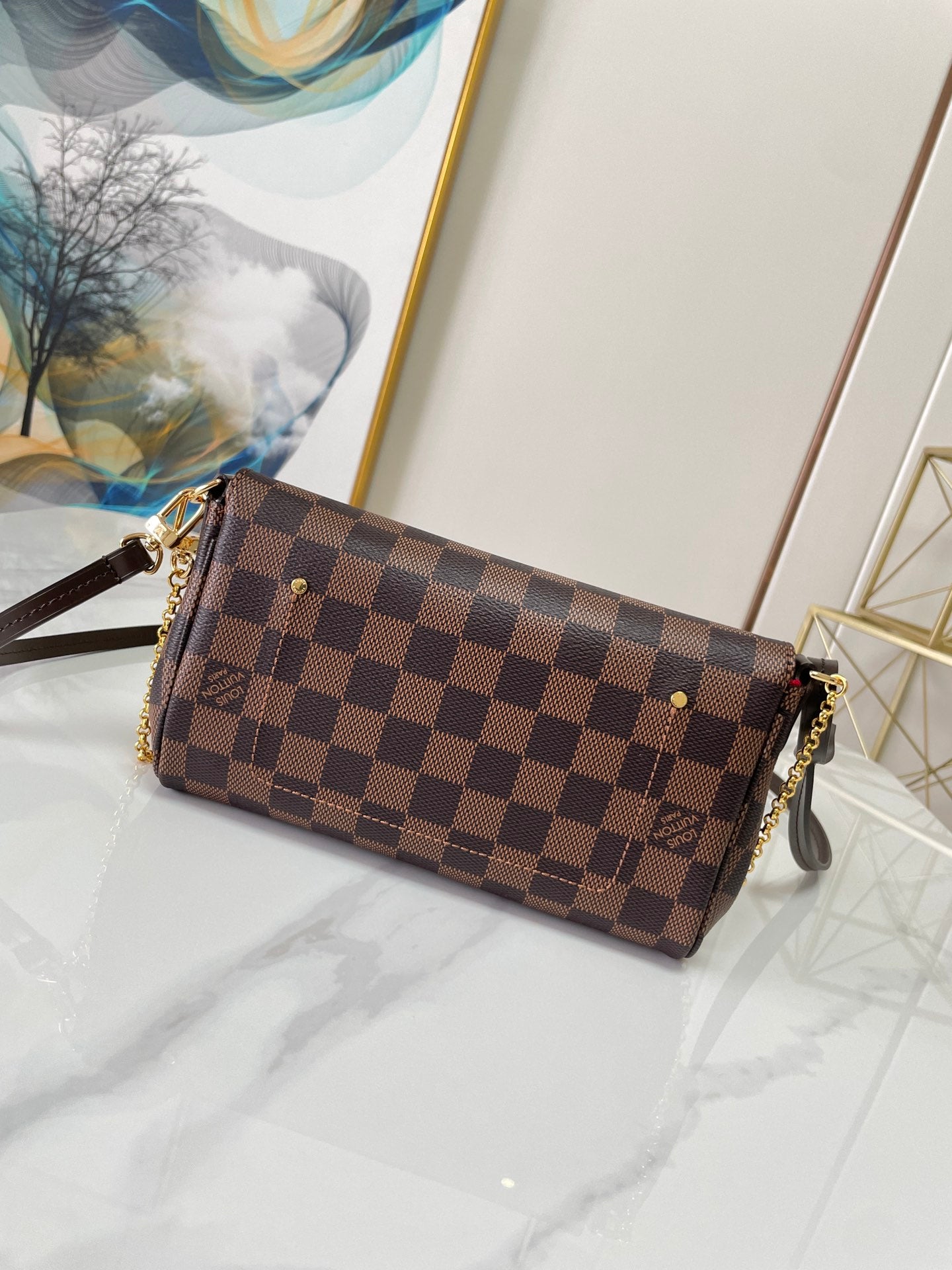 Louis Vuitton F Licie Pochette Damier Azur 21Cm