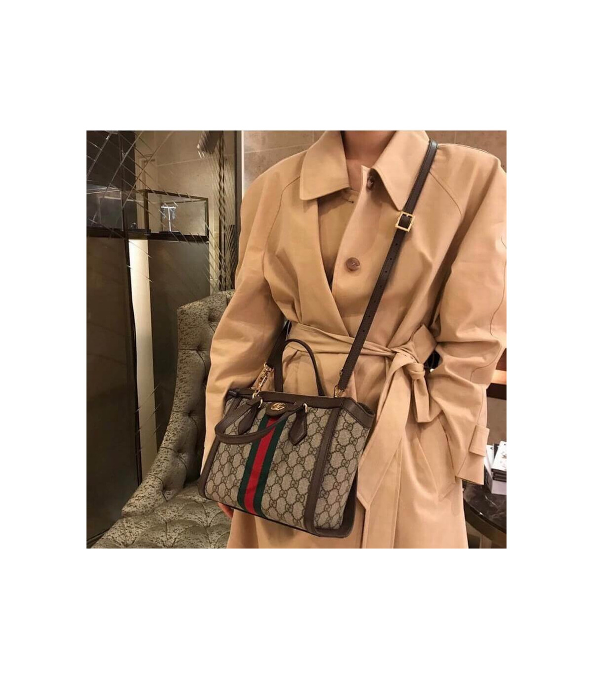 Gucci Ophidia GG Supreme Small Top Handle Tote Bag 24cm/9.4in
