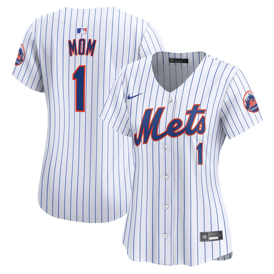 New York Mets Women's #1 Mom Home Limited Jersey White