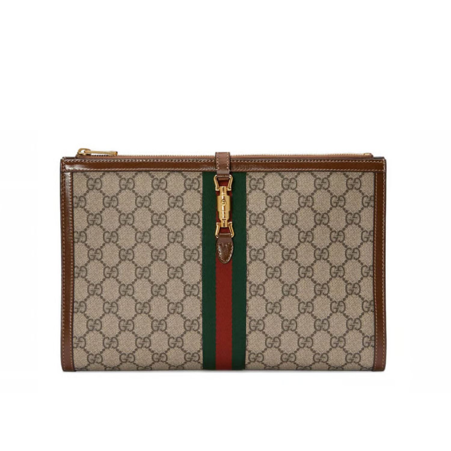 Gucci Jackie GG Coated Canvas Jackie 1961 Pouch Clutch Bag 30.5cm
