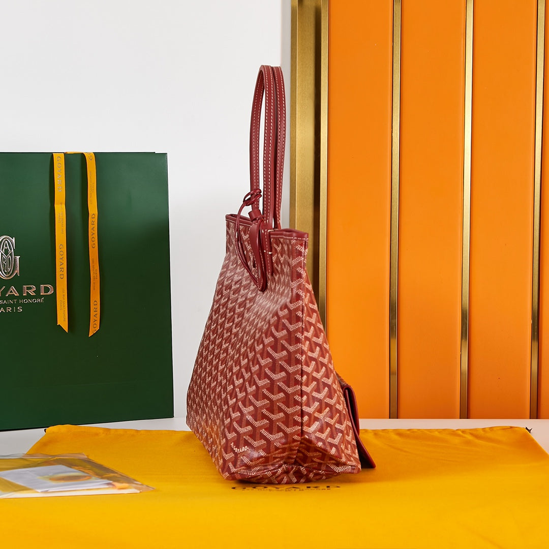 Goyard Saint Louis Pm 34Cm Dark Red Canvas Chevroches Calfskin