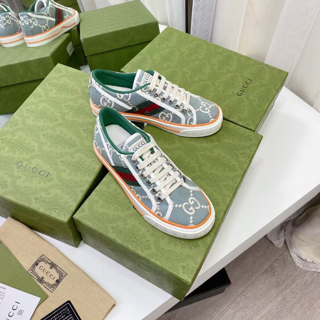 Gucci Women’S Tennis 1977 Sneaker Light Blue 606110 H0G10 3460