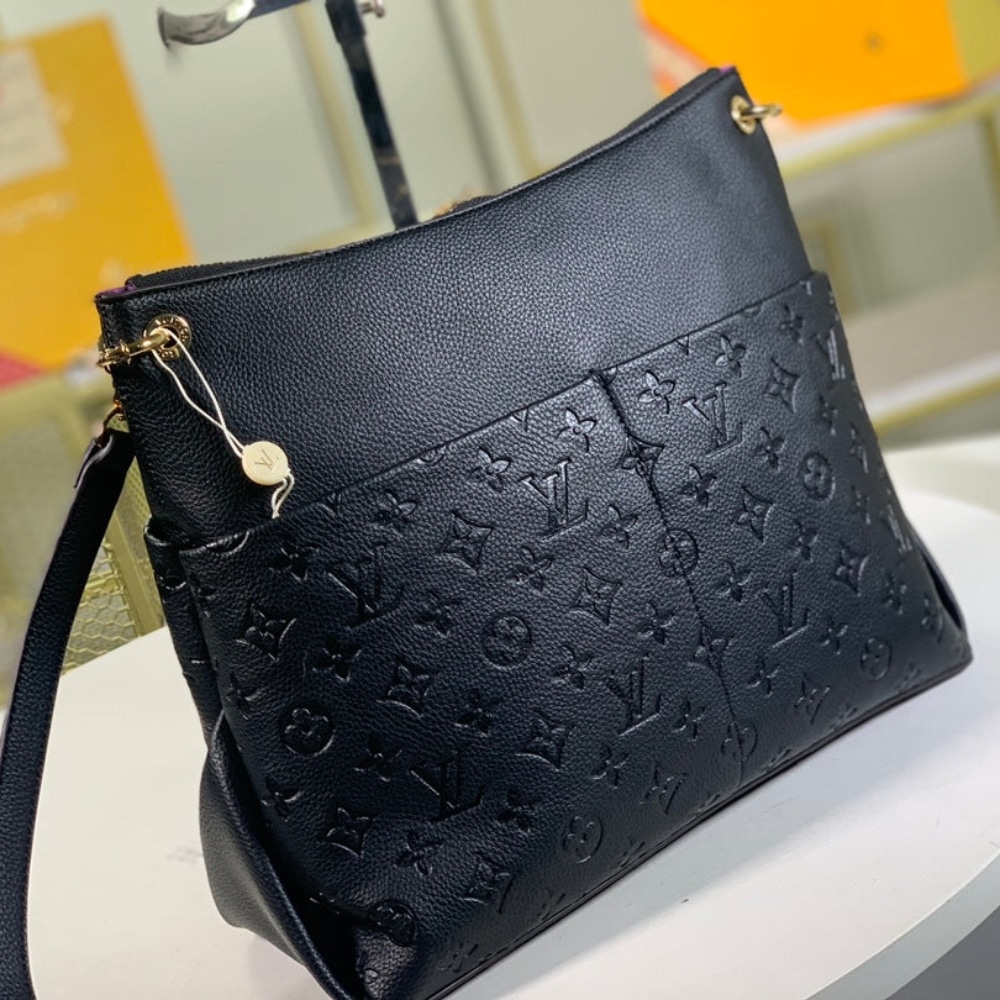Louis Vuitton Maida Hobo Bag Monogram Empreinte Leather Black 32cm M45522