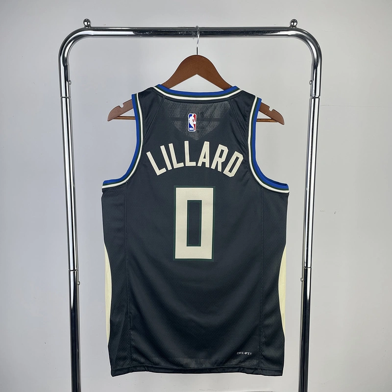 2023 NBA Milwaukee Bucks (0 LILLARD) Basketball Jersey