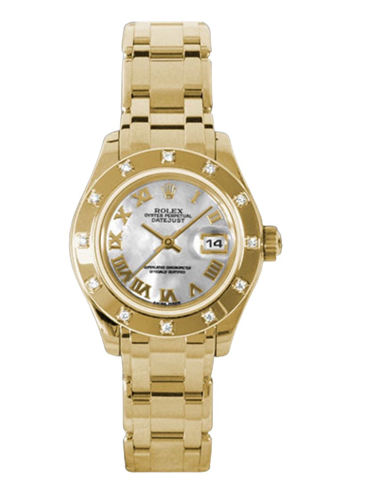 【Super Clone】Rolex Pearlmaster 80318 White MOP Dial 29MM Lady Replica Watch