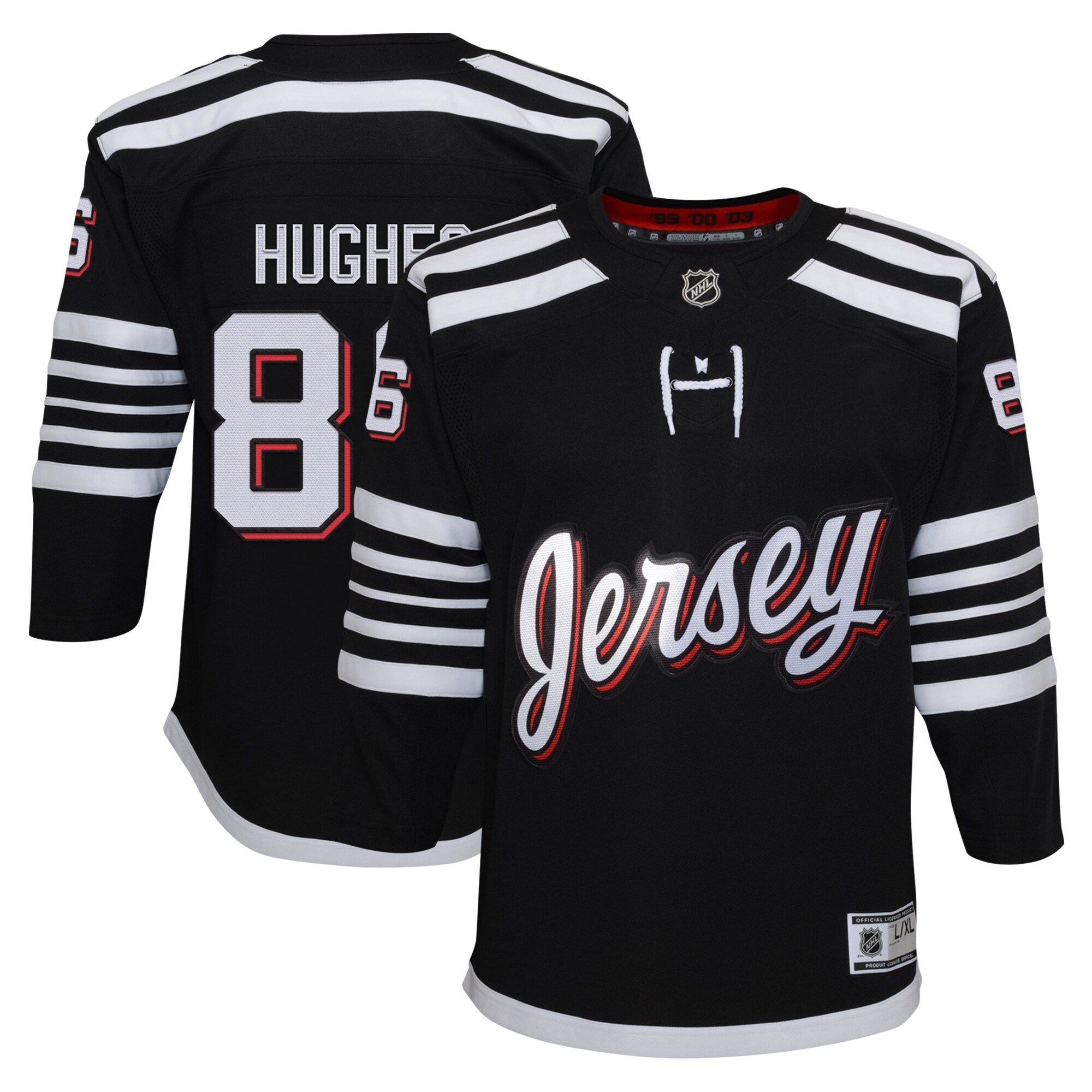 Jack Hughes New Jersey Devils Youth Alternate PremierÂ Player Jersey – Black