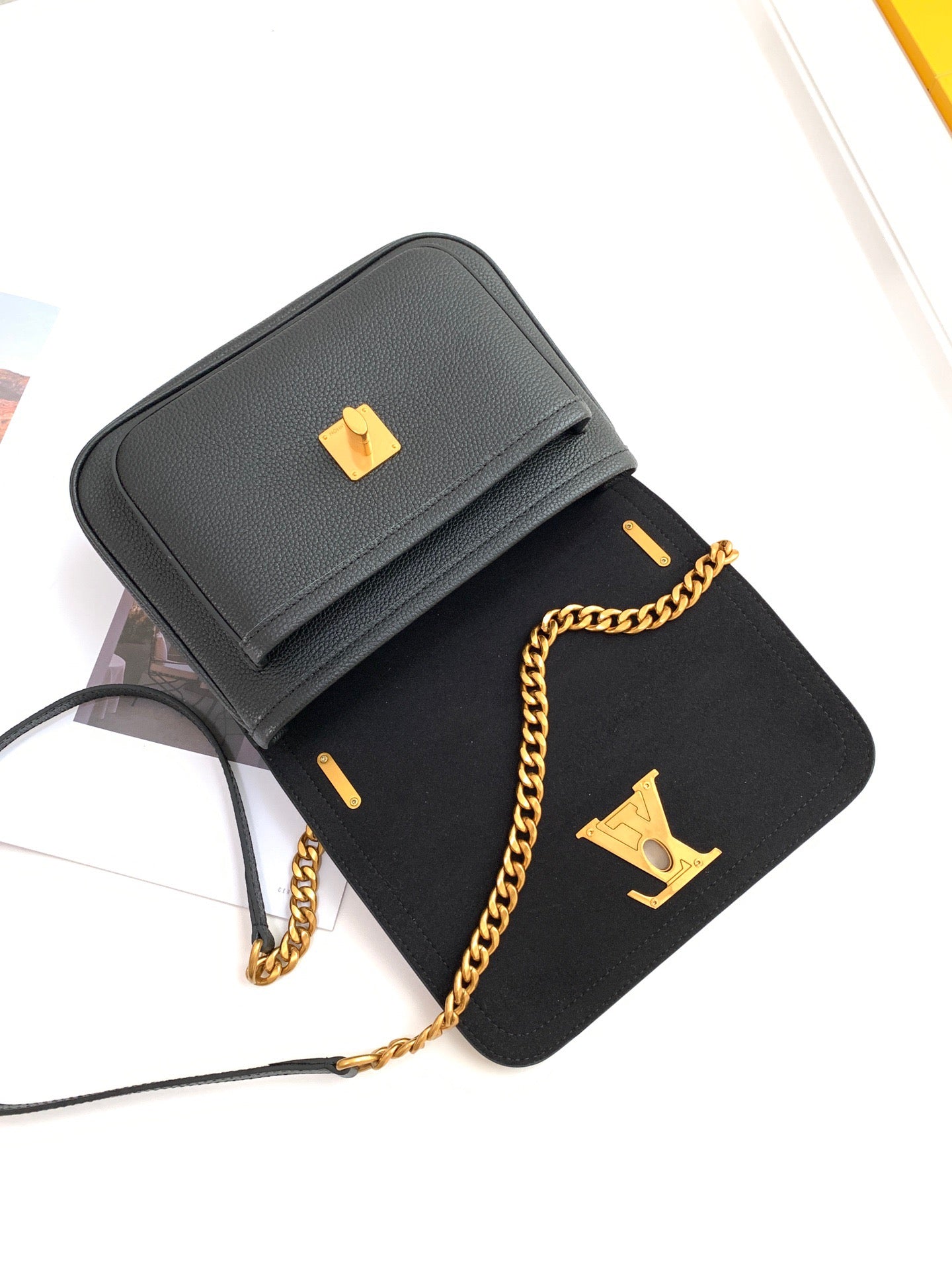 Louis Vuitton Lockme Chain 23Cm Black Bag