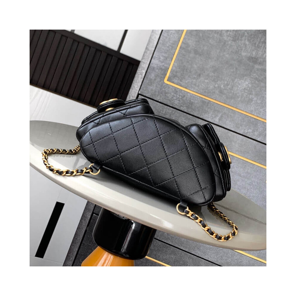 Chanel Lambskin Backpack Black