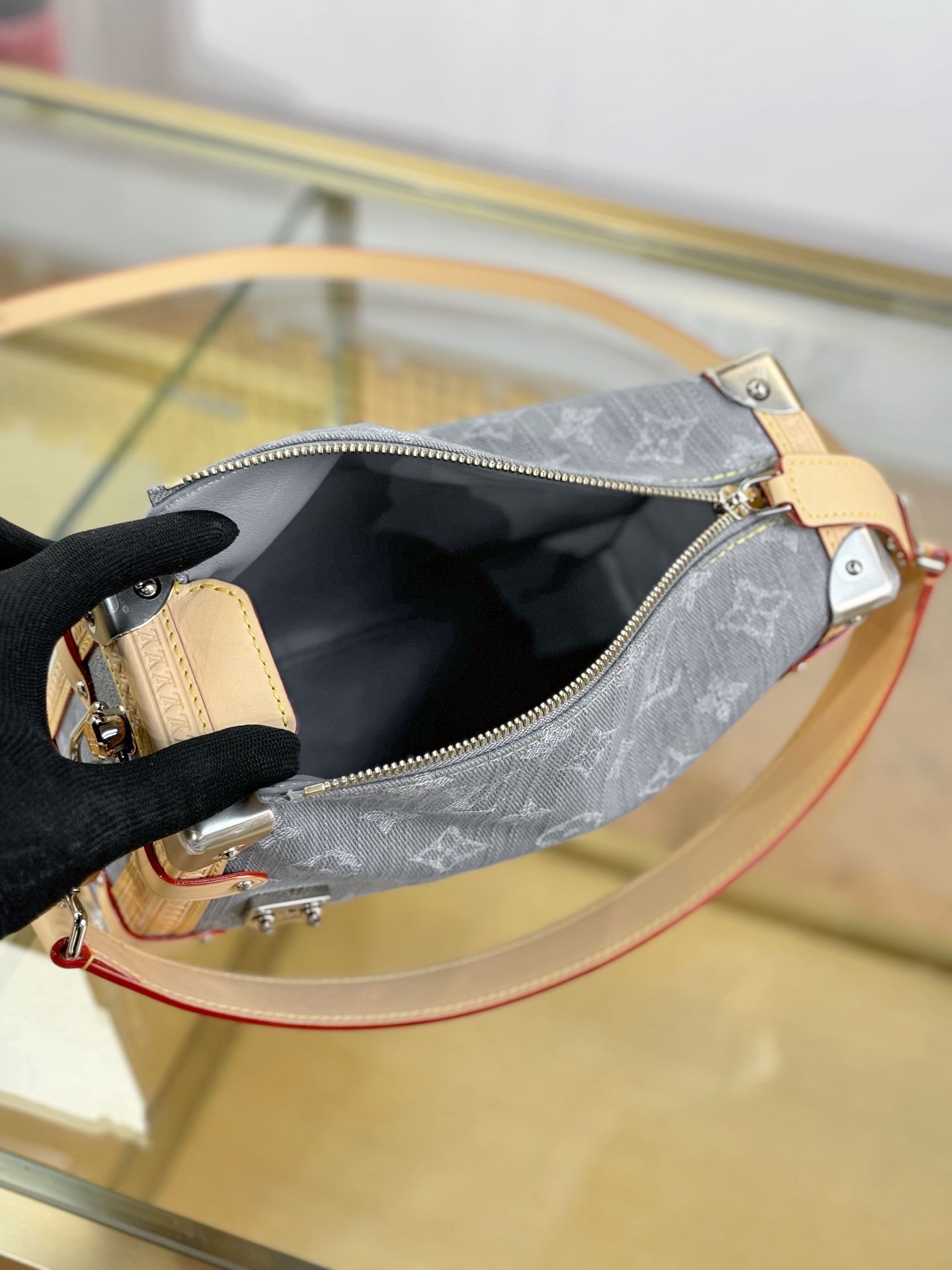Louis Vuitton Grey Monogram Denim Side Trunk MM M13285 23.5cm/ 9.3in