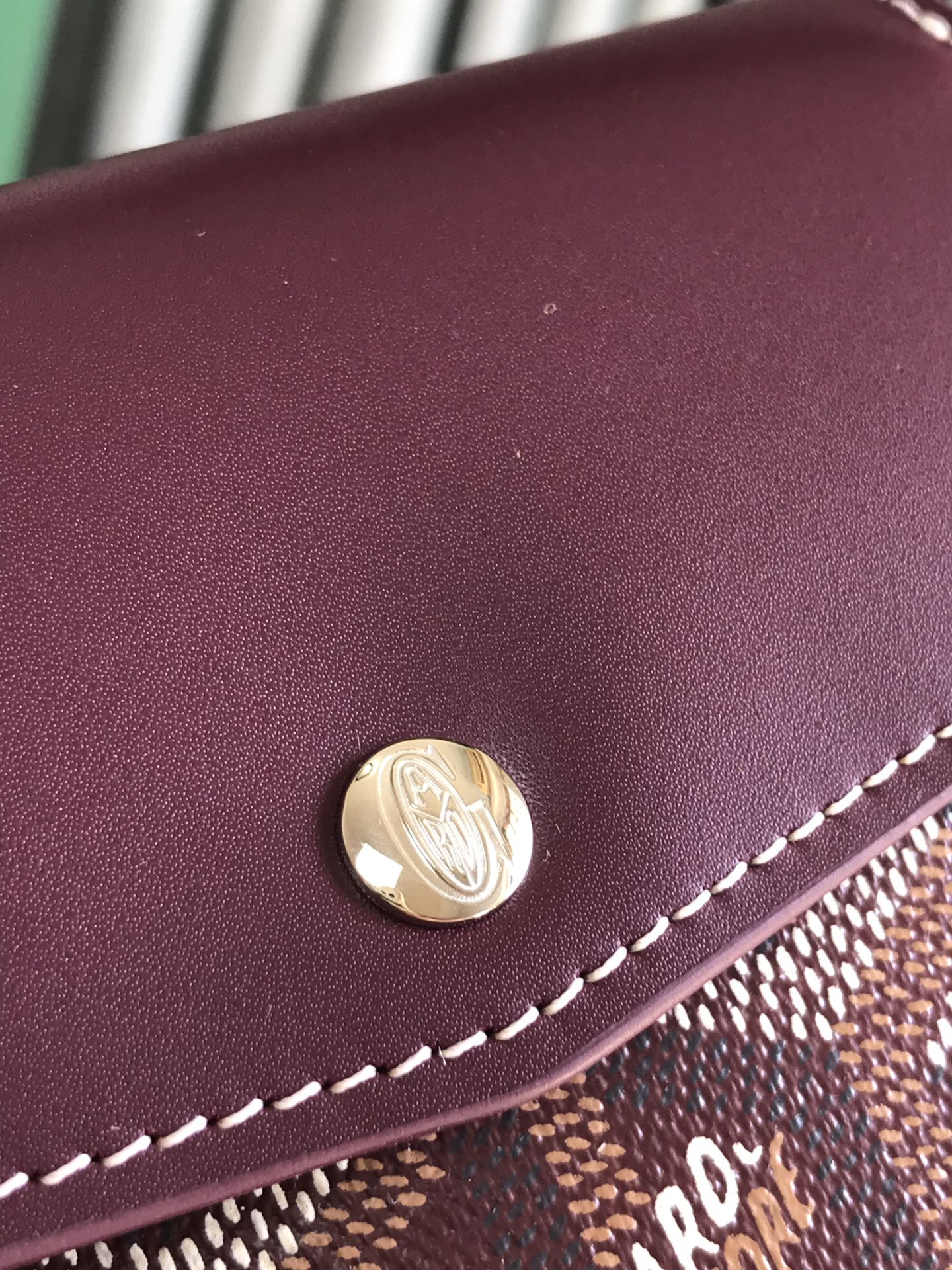 Goyard Saint-Gabriel Wallet 12 Cm Wine Red Calfskin And Goyardine Canvas 12cm