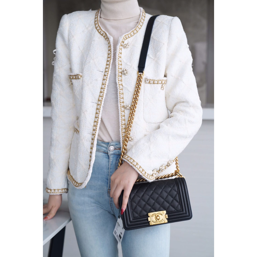Chanel Le Boy Bag 25cm Black Caviar Leather