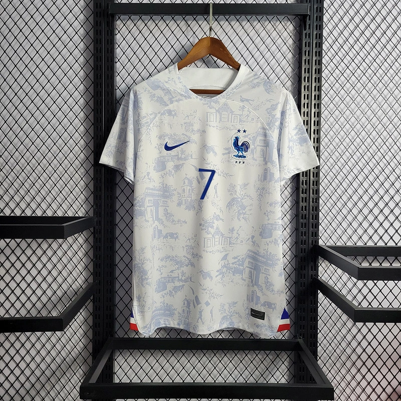 2022 France Away  Mbappe #10 Griezmann Coman Kante BENZEMA GIROUD Football Jersey