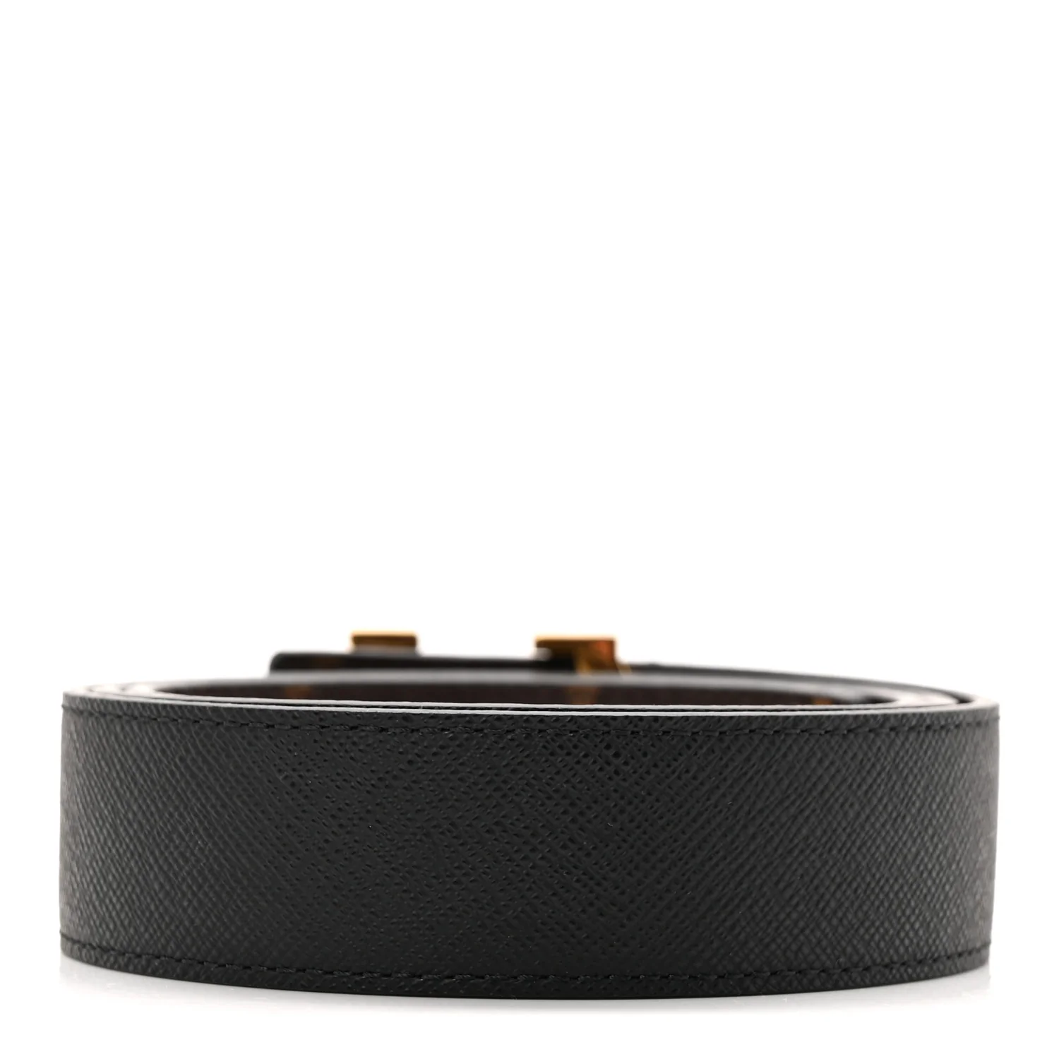 Calfskin Monogram 30mm LV Initiales Reversible Belt 85 34 Black