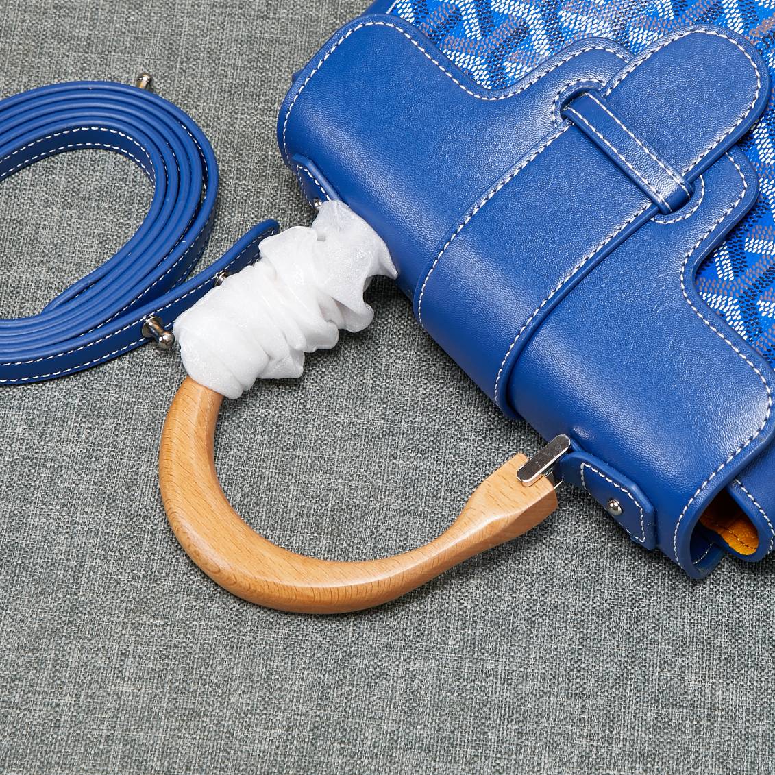 Goyard Saigon Souple Mini Bag Blue Canvas 20cm