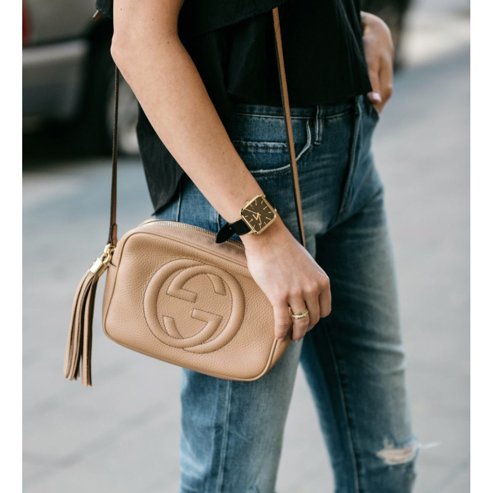 Gucci Soho Small Leather Disco Bag Apricot