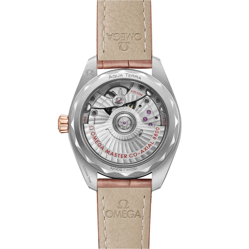 Omega Seamaster Aqua Terra 150M 34 mm Grey Dial with Diamonds Stainless Steel and Sedna™ 18k Rose Gold Strap 220.23.34.20.59.001