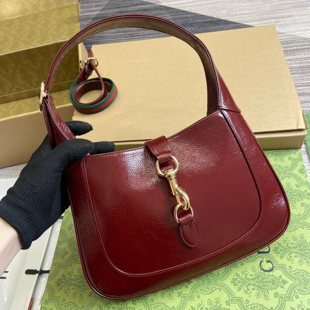 Gucci Jackie Small Shoulder Bag Patent Leather 27.5cm