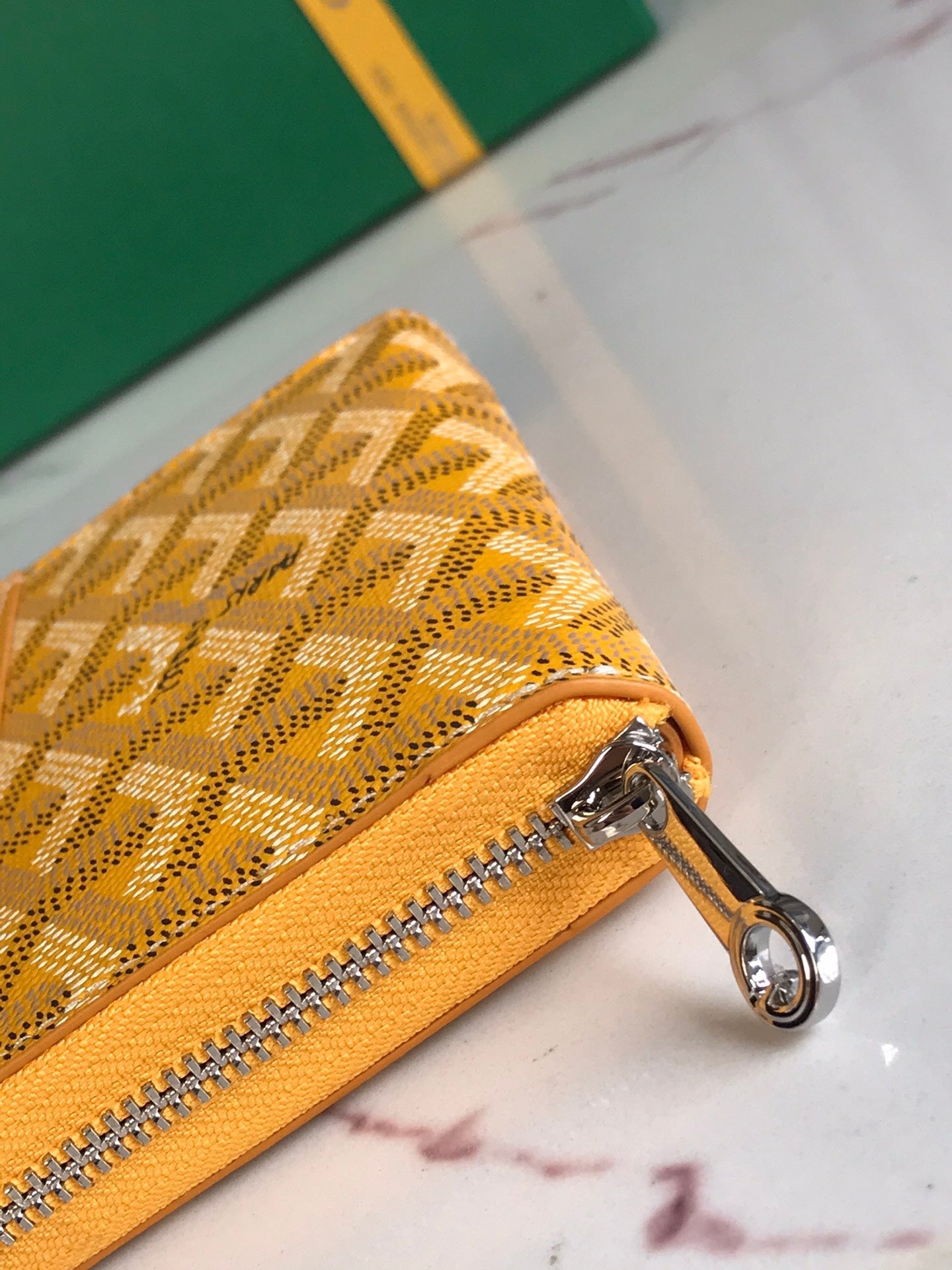 Goyard Matignon Mini Wallet 11cm Yellow Goyardine Canvas And Calfskin