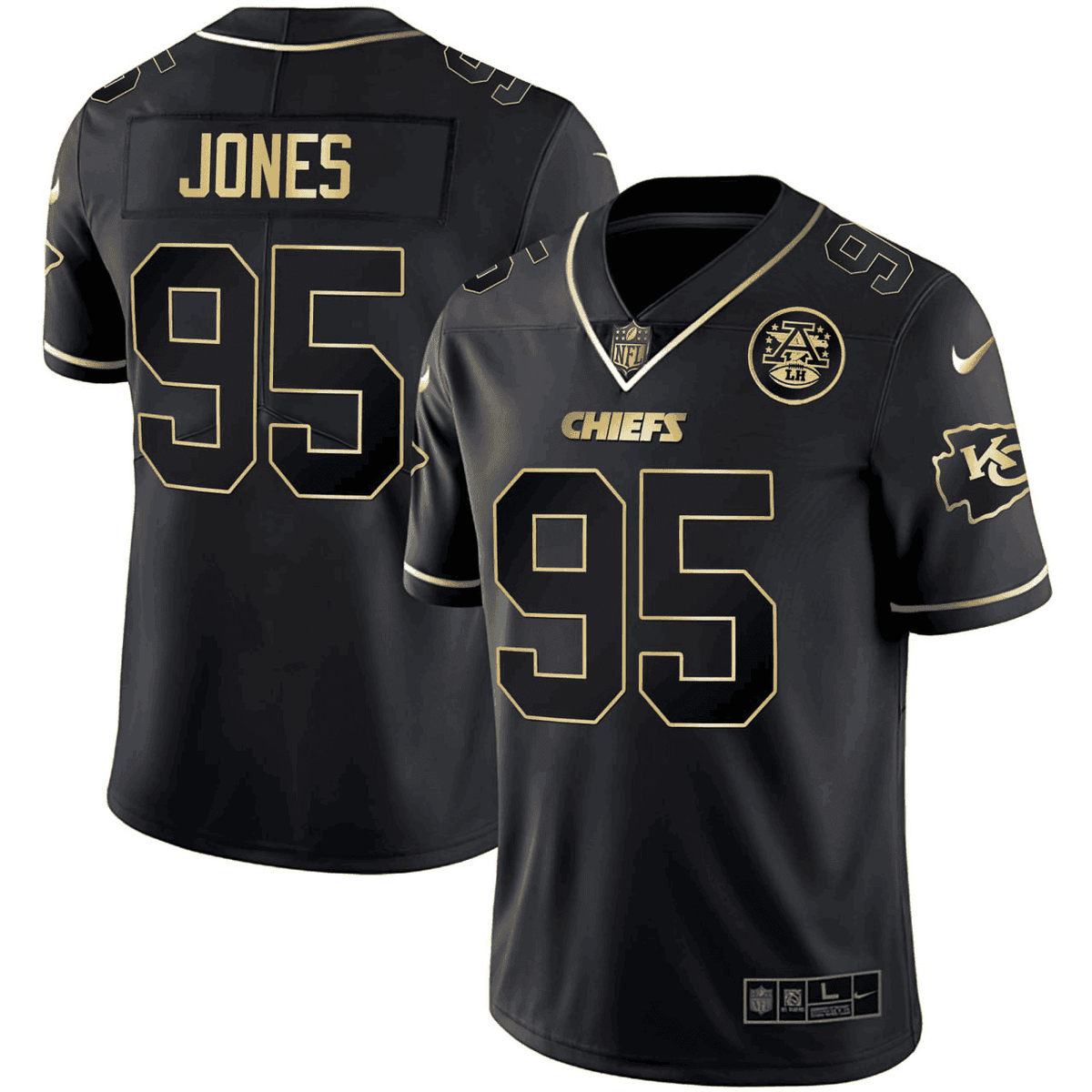 Chris Jones Chiefs Black Gold Jersey