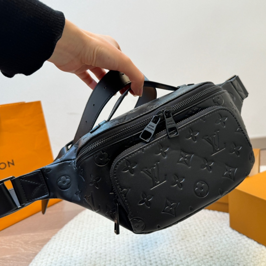 Louis Vuitton Rush Bumbag Monogram Shadow Calfskin Leather Black 31Cm M47058