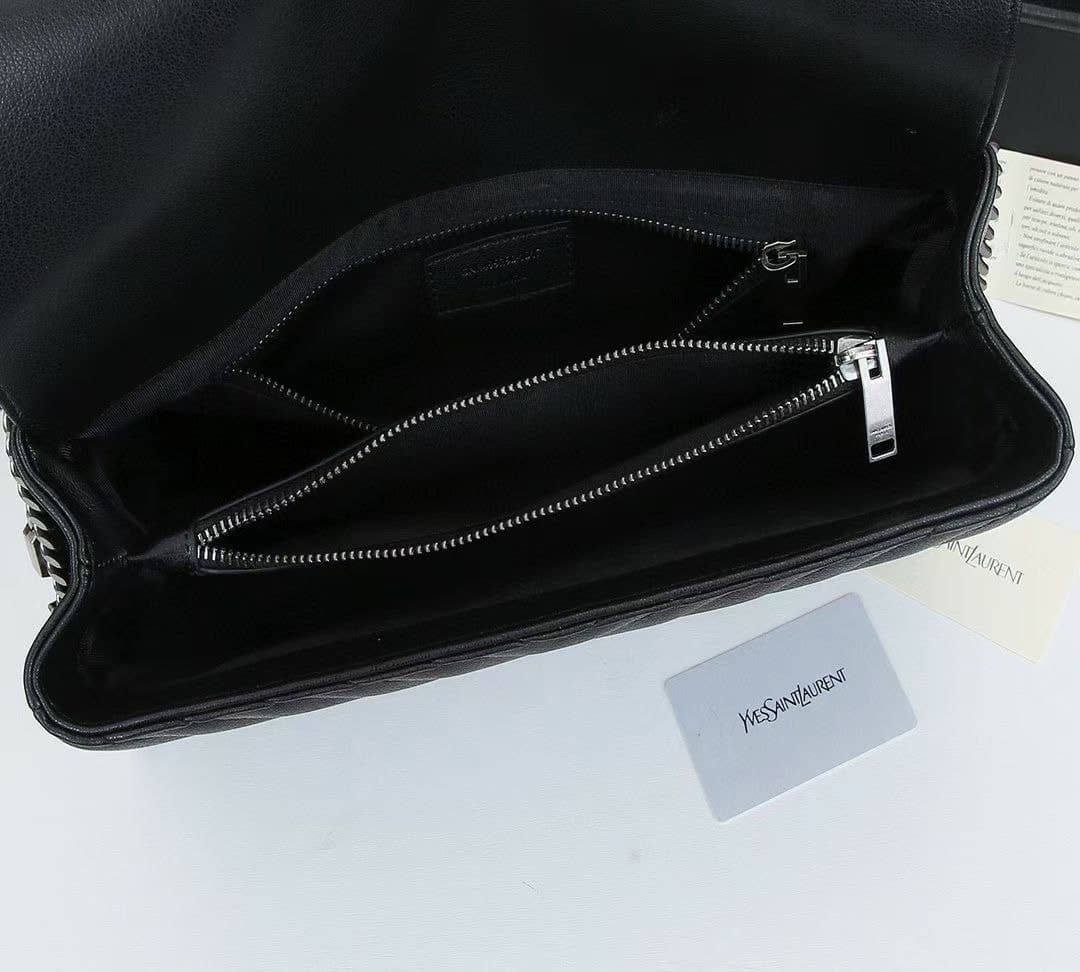 Saint Laurent College Large Chain Bag Black 32Cm 600278Brm041000