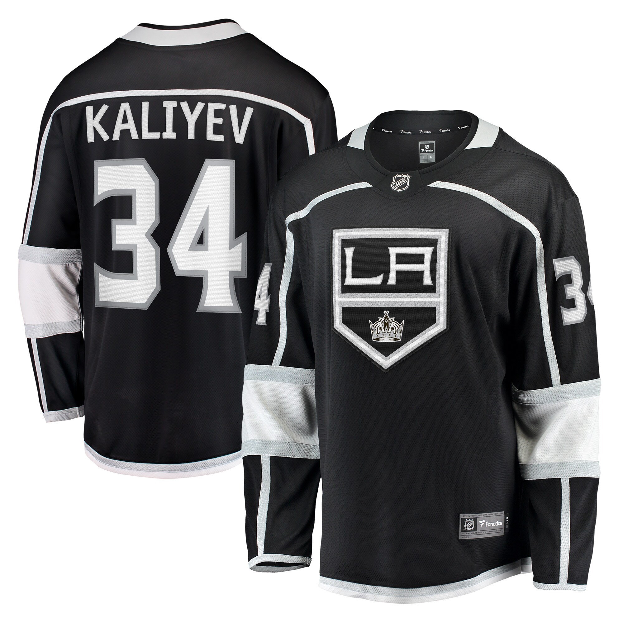 Arthur Kaliyev Los Angeles Kings Fanatics Home Breakaway Player Jersey – Black