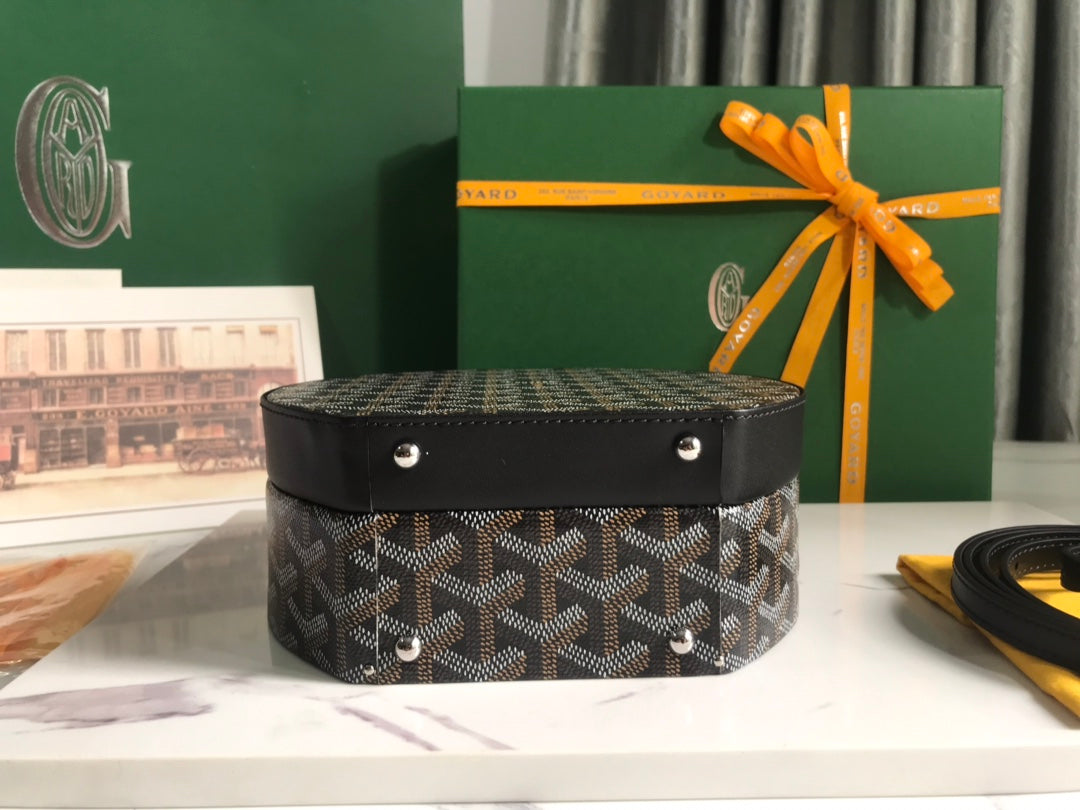 Goyard The Alto Hatbox Trunk Bag 18Cm Black Canvas